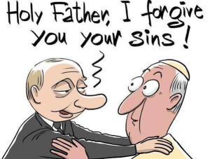 Putin and Pope cartoon