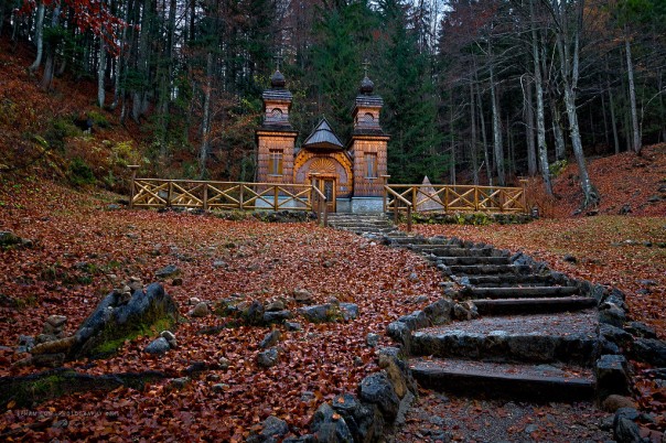 Russian Chapel on the Vršič Pass Slovenia