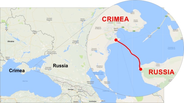 Crimea Bridge Kerch-Strait-Bridge map